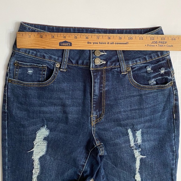 BoomBoom Jeans Women’s Blue High Rise Skinny Stretch Denim Distressed 5/27 - Picture 4 of 15